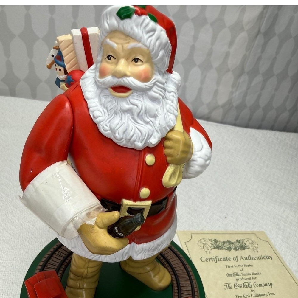 1993 Coca Cola Santa Claus Mechanical Coin Bank Ertl Vintage Christmas
